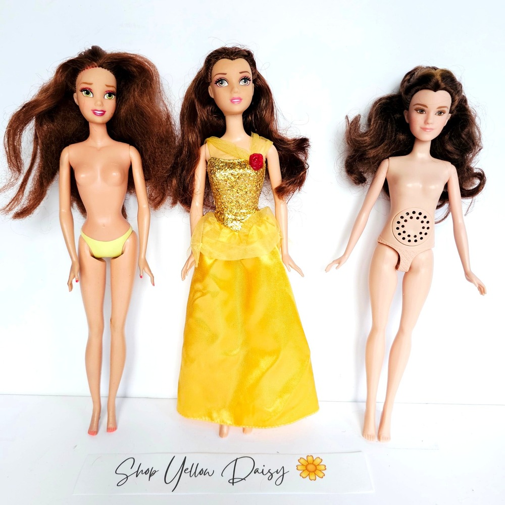 Disney Belle Beauty and the Beast Doll Lot Emma Watson Live Action Gold Gown